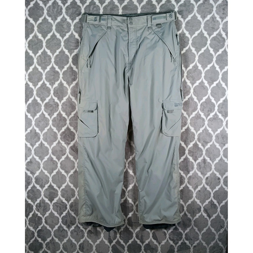 Ride Snowboard Pants Men L Gray Cargo Waterproof Insulated Mountain Dry Series